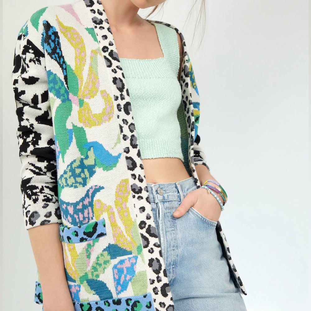NWOT Maeve Savannah Contrast Cardigan Size Small